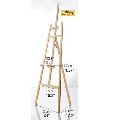 Display Easel Easel Wooden A-Frame Studio Easel Folding Pine Wood Children Artist Painting Adjustable Multifunctional Di (White 1.75cm)