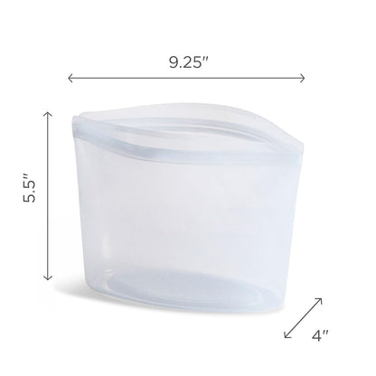Stasher Premium Silicone Reusable Food Storage Bowl, Clear, Microwave, Sous Vide, Dishwasher, Oven and Freezer Safe, BPA Free, Leak-free, Eco-friendly, 4-Cup Bowl
