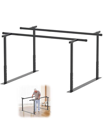 YEEZOO Parallel Bars for Physical Therapy 6FT, Adjustable Height & Width Walking Assist bar for Rehabilitation & Walking Balance Issues(6ft/183cm)
