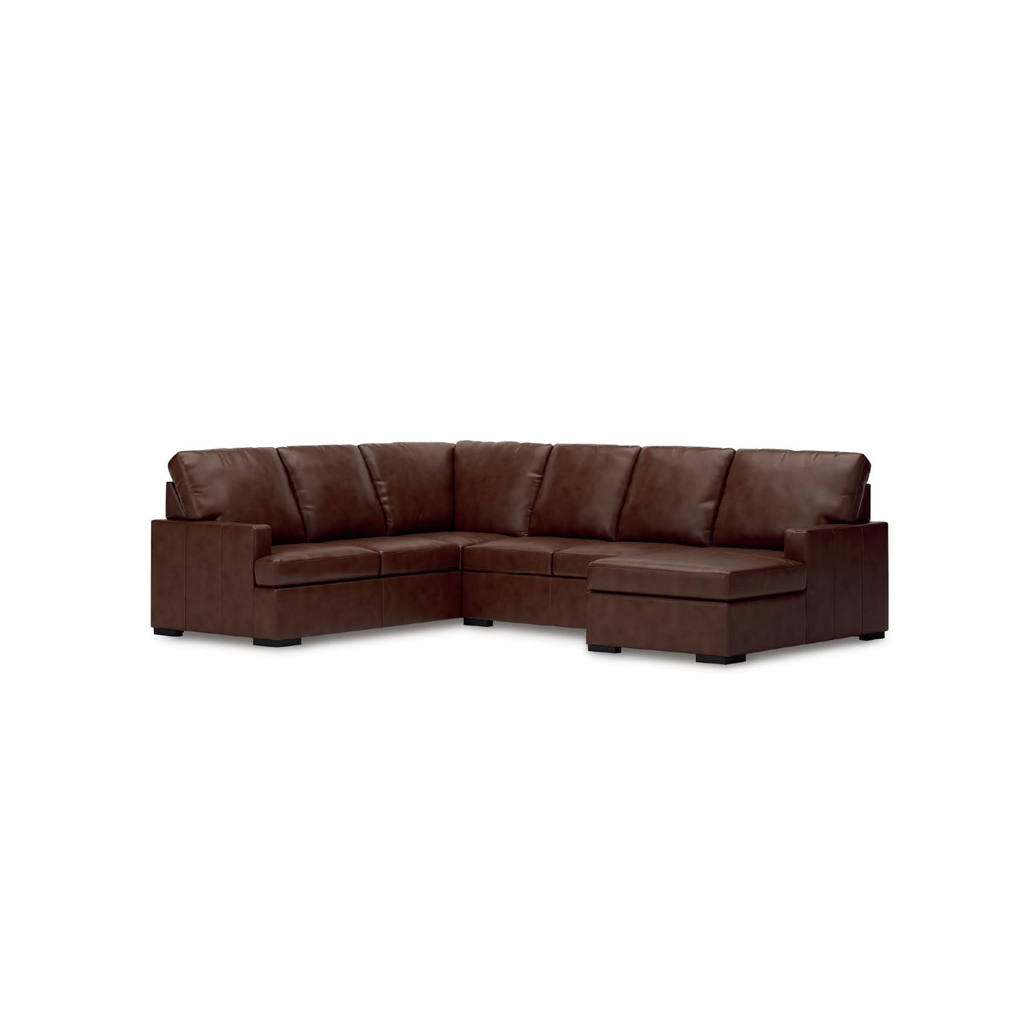 Signature Design by Ashley Modern Day U-Shape Left-Arm Facing Modern Leather Match 3-Piece Sectional with Chaise, Removable Cushion, Dark Brown