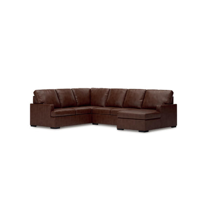 Signature Design by Ashley Modern Day U-Shape Left-Arm Facing Modern Leather Match 3-Piece Sectional with Chaise, Removable Cushion, Dark Brown