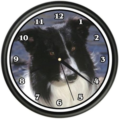 SignMission Border Collie Wall Clock - Dog Breed Gift