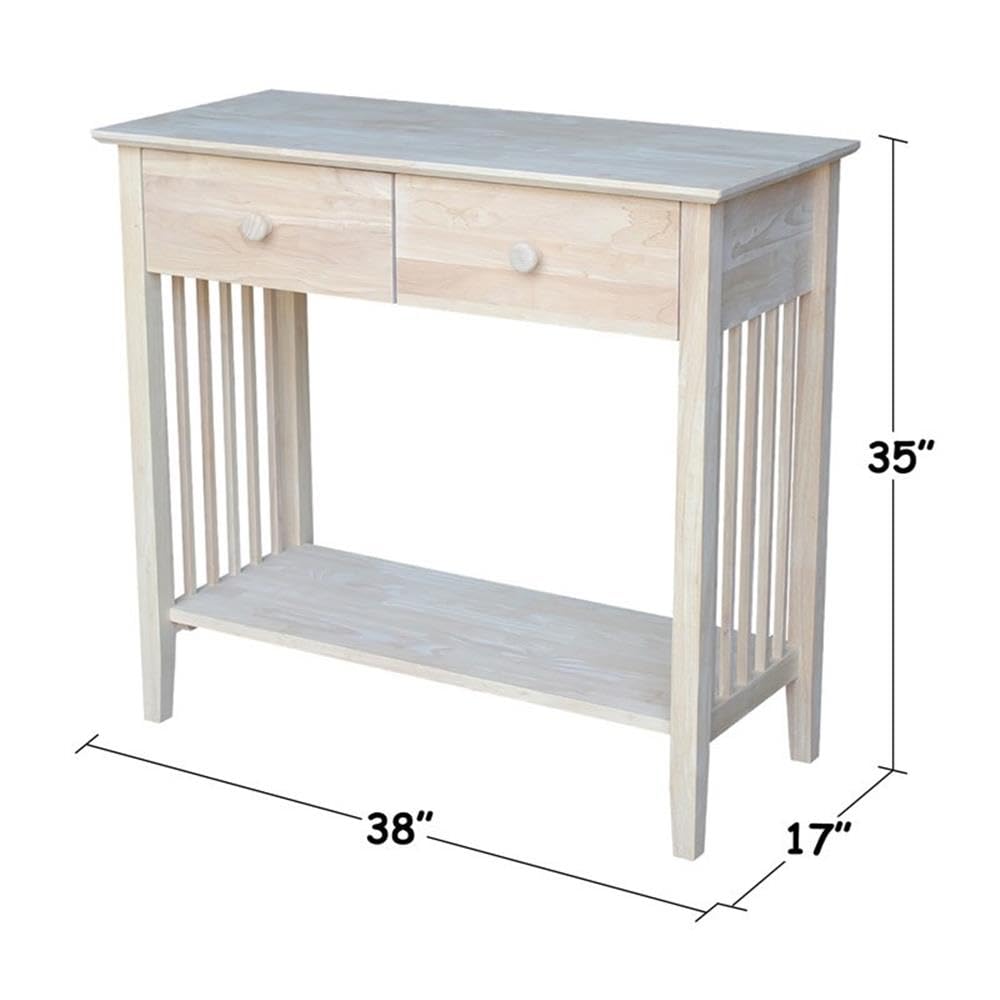 International Concepts Unfinished Wood Mission Styled Console