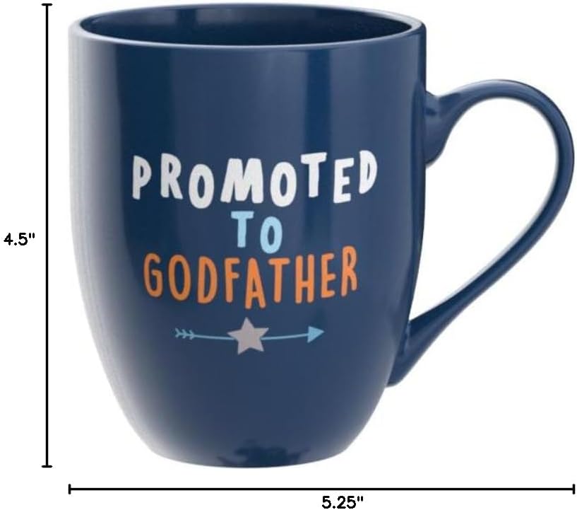 Pearhead Promoted to Godfather Mug - Godfather Proposal Gift, Keepsake, Best Godfather Gifts, Blue, 14 oz