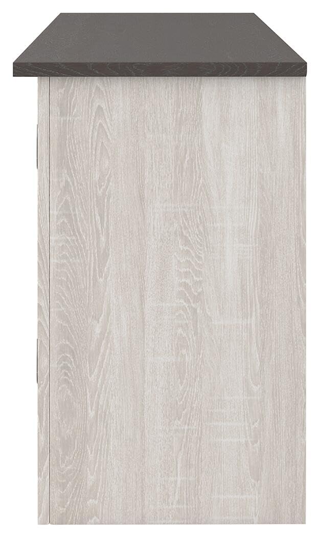 Signature Design by Ashley Dorrinson Farmhouse TV Stand with Fireplace Option, Fits TVs up to 58", Whitewash