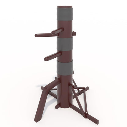 MR Wing Chun Dummy, Wooden Mook Yan Jong, IP Man Training Target with Tripod Base, Adjustable Height Mook Yan Jong Training with 3 Striking Pad, Martial Arts Traditional Kung Fu Training Dummy