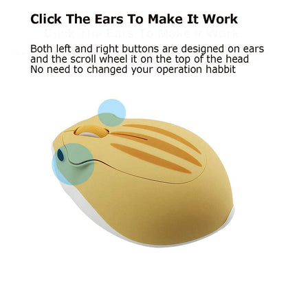 Wireless Mouse Cute Hamster Shape Less Noice Portable Mobile Optical 1200DPI USB Mice Cordless Mouse for PC Laptop Computer Notebook MacBook Kids Girl Boy Men Women Adults School Office Gift (Purple)