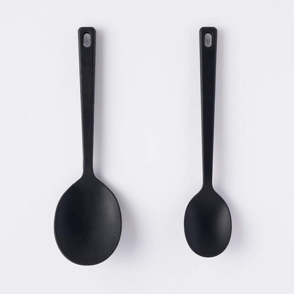 Silicone Cooking Spoon: Small 25cm Black