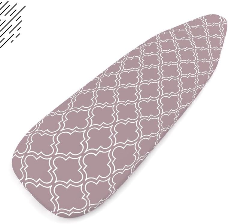 Encasa Ironing Board Covers (57"x22"), Drawstring Tightening with Thick 3 mm Felt Padding, Scorch Resistant, Printed