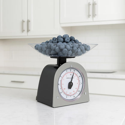 Mechanical Kitchen Food Weight Scale with Removable Bowl – Accurate Measurements up to 11 lbs (5 kg) – Ideal for Cooking, Baking, and Portion Control