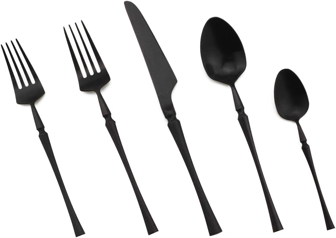 Gugrida Unique & Beautiful Flatware Set, 5 Piece Iridescent Silverware Sets, 18/10 Stainless Steel Reusable Cutlery Set