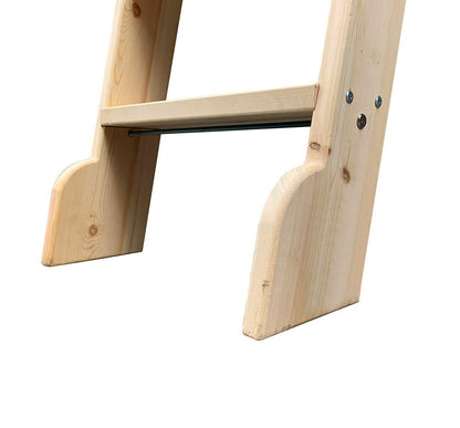 DIYHD 87" Solid Knotty Pine Wood Sliding Library Ladder, Unfinished Rolling Ladder with Extended Handrails & Widened Base, Pre-Cut Top for Sliding Hardware, Indoor Loft & Bookshelf Access