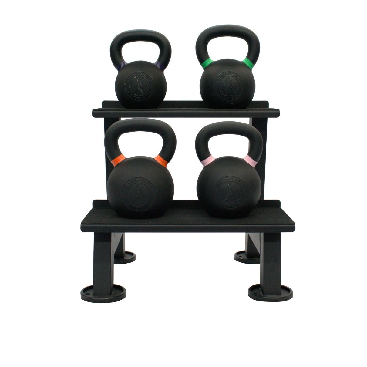 Gronk Fitness Kettlebell Rack | 2-Tier Heavy-Duty Weight Storage Shelf for Home Gym | Scratch-Resistant Padded Shelves | Organize Kettlebells, Dumbbells, and Gym Equipment | Easy Assembly