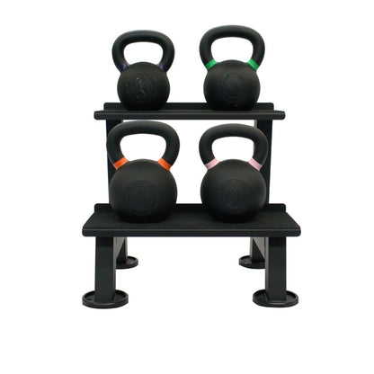 Gronk Fitness Kettlebell Rack | 2-Tier Heavy-Duty Weight Storage Shelf for Home Gym | Scratch-Resistant Padded Shelves | Organize Kettlebells, Dumbbells, and Gym Equipment | Easy Assembly