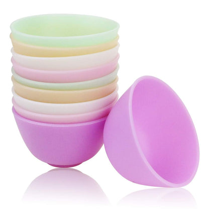 BILLIOTEAM 10 PCS Multi-colorful Silicone Mixing, Prep, Serve, Condiment and Facial Mask Bowls for Skincare, DIY Craft, Resin, and Acrylic Painting