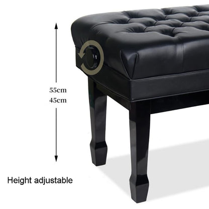FKTHYO Piano Stool Luxury Leather Piano Stool Solid Wood Piano Bench with Large Storage Box,Adjustable Height,Comfortable and Ergonomic
