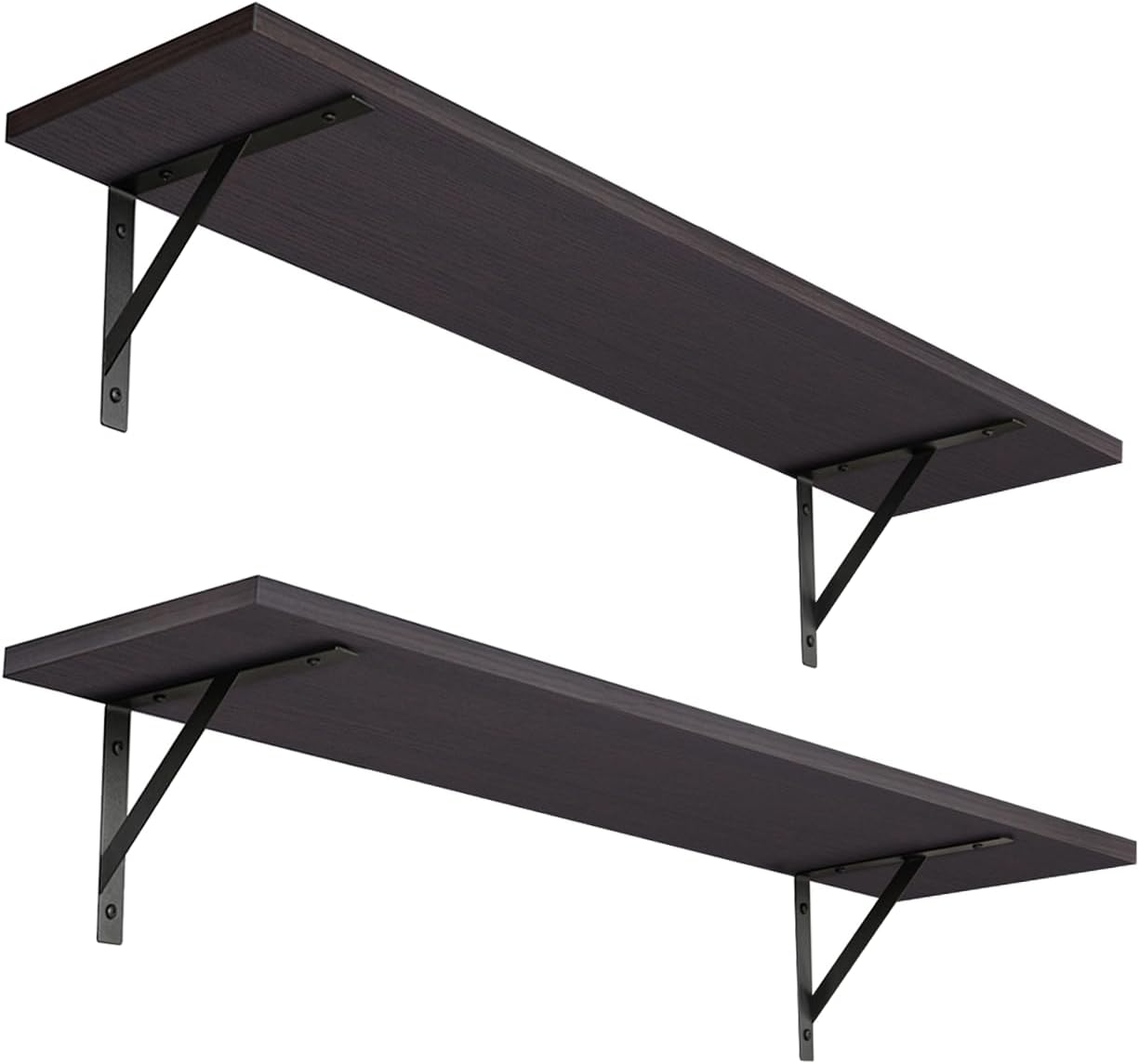 23.6 Inch Set 2, DINZI LVJ Long Wall Shelves, Wall Mounted Shelves of Easy-to-Install, Storage Ledges with Sturdy Metal