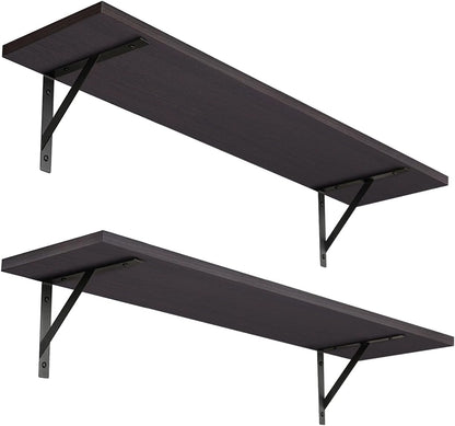 23.6 Inch Set 2, DINZI LVJ Long Wall Shelves, Wall Mounted Shelves of Easy-to-Install, Storage Ledges with Sturdy Metal