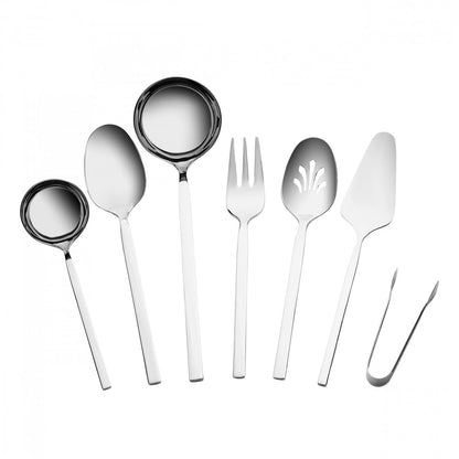 Karaca Carmelo 91 Piece Cutlery Set for 12 People – 18/10 Stainless Steel Flatware Set, Platinum Finish, Luxury Dinner Cutlery with Serving Utensils