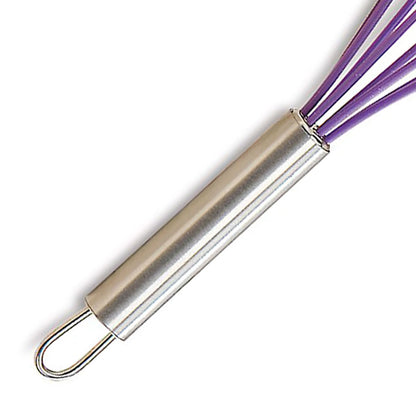 Lillian Vernon Colorful Mini Silicone Whisks Set – 5-Piece Rainbow Kitchen Utensils for Cooking, Baking, Egg Beating & Mixing, 6.5 Inch Small Non Stick Stainless Steel Wire Beaters, Dishwasher Safe