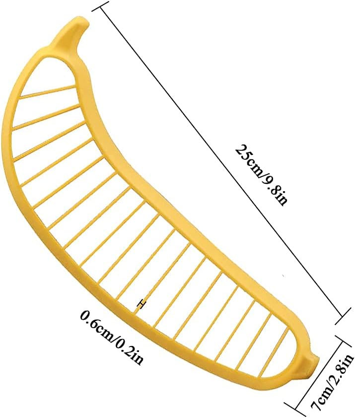 Guyuyii Banana Slicer, Safe Kitchen Gadget for Kids and Adults, Get 18 Even Slices in Seconds