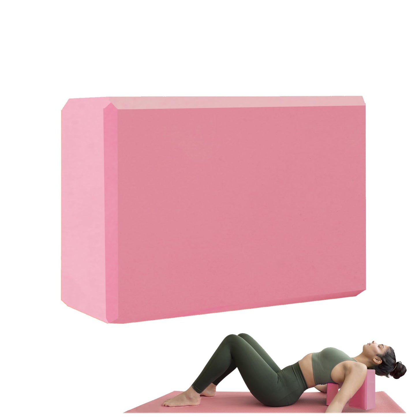 Yoga Block - Supportive Latex-Free Eva Foam - Soft Non-Slip Surface with Beveled Edges for Yoga, Pilates, Meditation - Yoga Accessories for Stability, Balance, Deepen Stretches