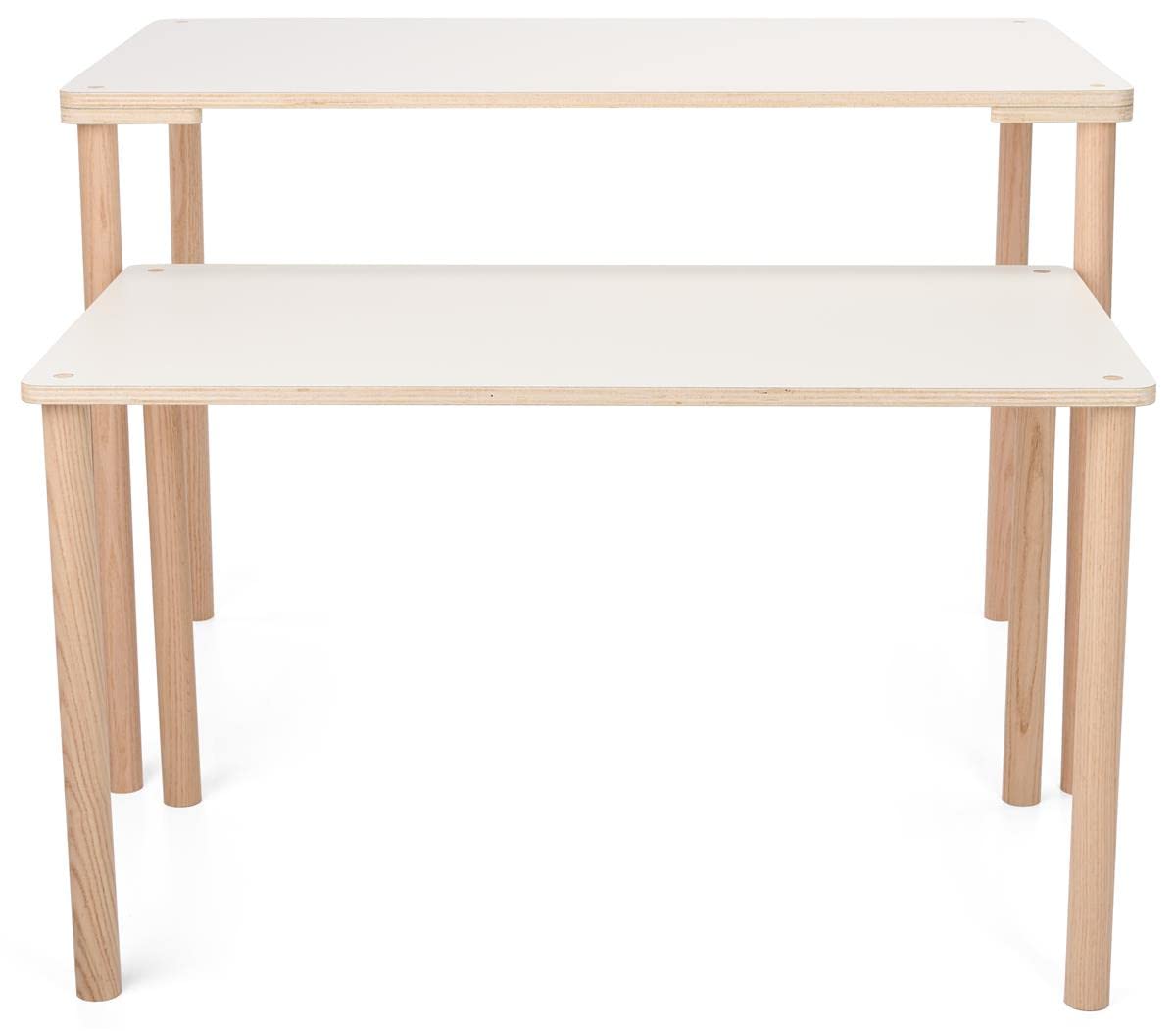 Dandelion Nesting Display Tables, Knockdown Design, Rectangular, Set of 2 - Natural (DBUNTZ)