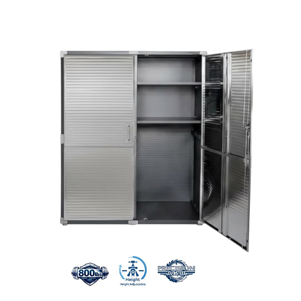 Heavy-Duty Commercial Storage Cabinet (Satin Graphite Black, 60" W x 24" D x 72" H)