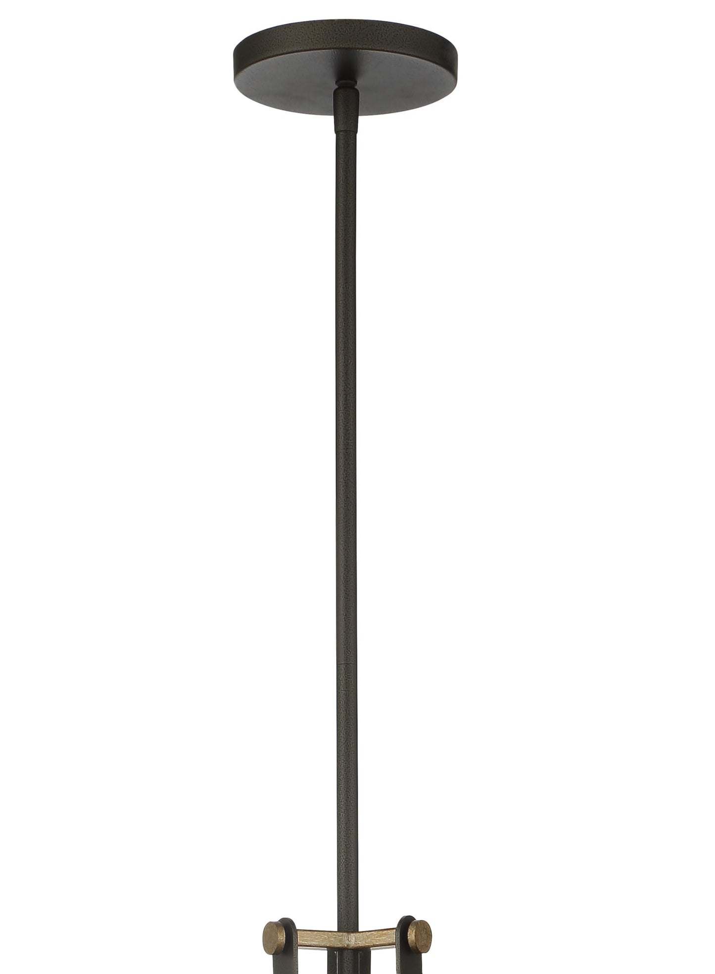 Minka Lavery 3903-107 Eden Valley Convertible Pendant to Semi-Flush, 3-Light, 180 Total Watts, 12.38-in H x 18.13-in W, Smoked Iron with Aged Gold