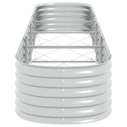 Favemtsl Galvanized Steel Large Raised Garden Bed 157.5 x 31.5 x 17.3 inch Rectangle Planter Box Outdoor Modern Silver Finish for Backyard Patio Balcony