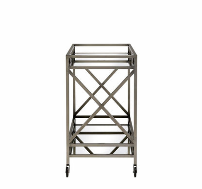 Mirrored Antique Gold Serving Cart