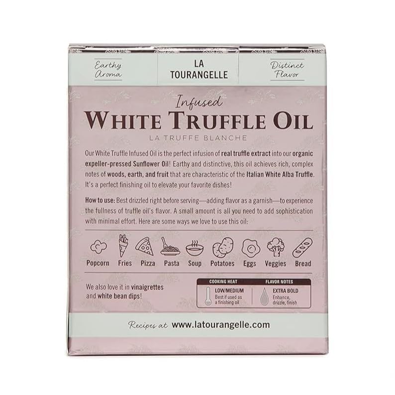 La Tourangelle, White Truffle Cooking Spray, Complex Gourmet Earthy Flavor for Spraying on Pasta, Popcorn, Vegetables, Potatoes, and More, 5 Fl Oz