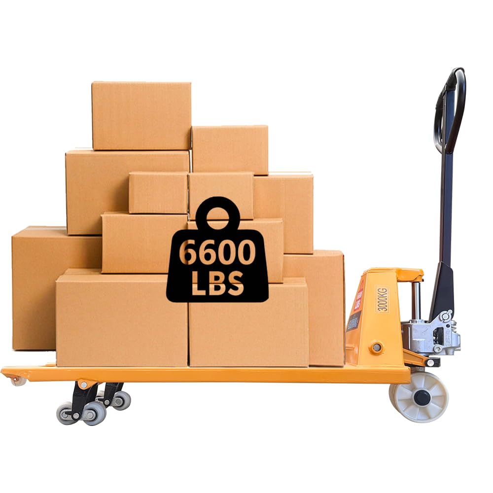 KT-PJ685 6600LBS/3000KG 27 Inch Hand Hydraulic Pump Pallet Jack Manual Forklift Lift Hand Pallet Truck for Warehouse, Manufacturing and Retail (27 INCH)
