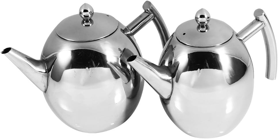 Coffee Tea Pot - Stainless Steel Teapot with Filter, Large Capacity Polished Kettle for Home, Hotel, Cafe (1000ML)