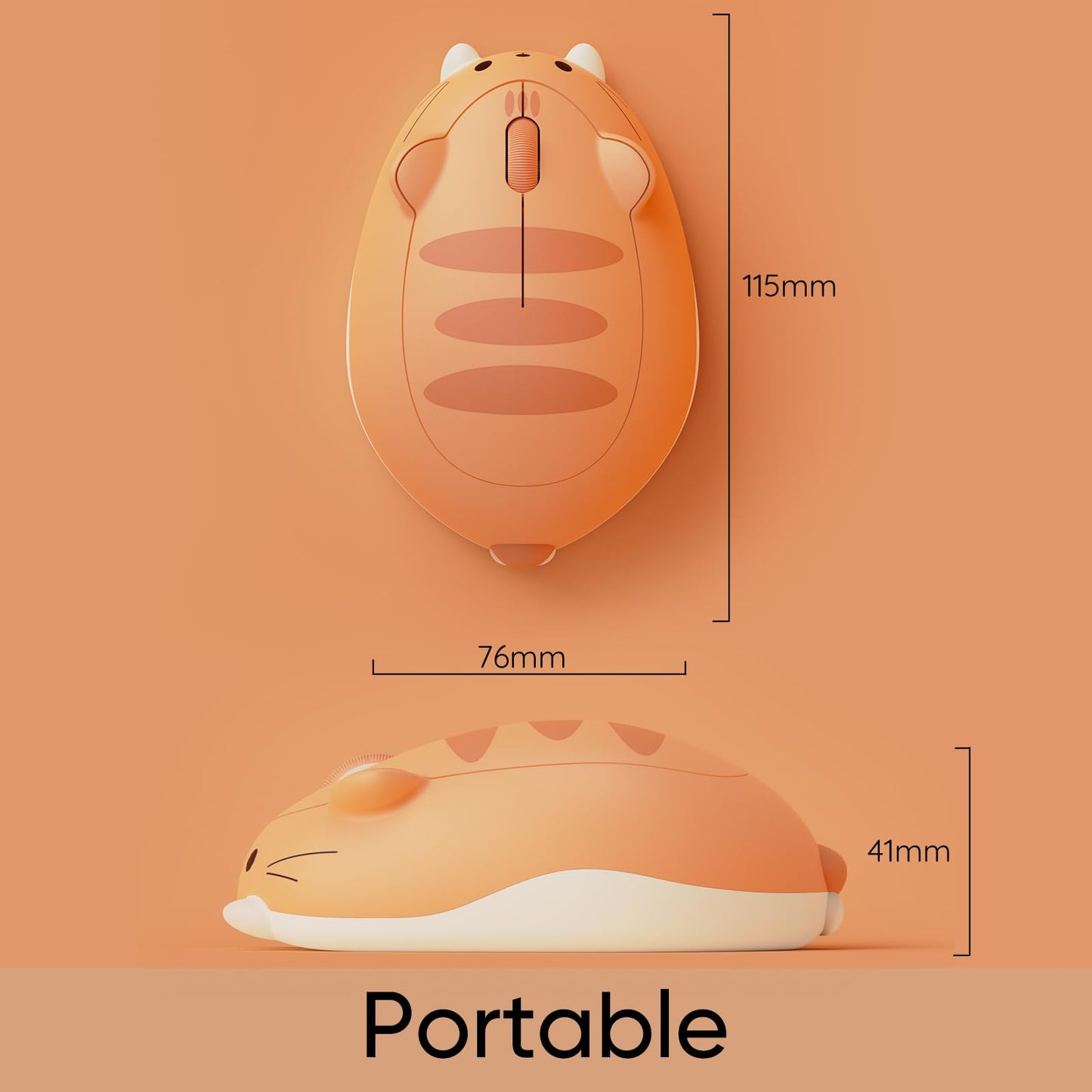 Akko Cat Theme Wireless Gaming Mouse, 2.4G GHz with a USB Receiver, Cute Optical Cordless Cartoon Mice for Computer/Laptop/Desktop/PC, Compatible with Mac/Win (Gray Mimo)