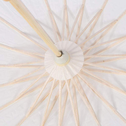 White Papier Umbrella Parasol, Handmade Classical Craft Umbrella, DIY Free to Draw