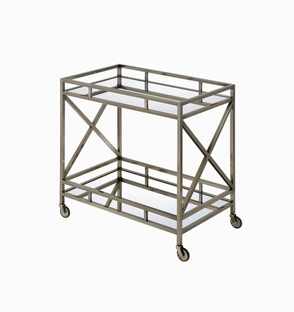 Mirrored Antique Gold Serving Cart