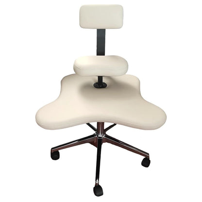 Adjustable Kneeling Office Chair with Support, Ergonomic Meditation Desk Chair for Neck & Pain Relief, Caster Rolling Chair(White)