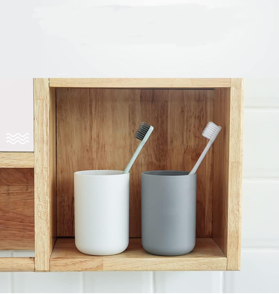 Generic countertop 2pcs Toothbrush Holder Japanese Style Bathroom Accessories Toothpaste Holder Makeup Brush Cup, Razor