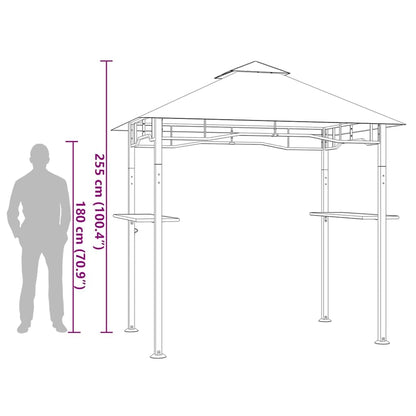 Xhnifbn Large Anthracite BBQ Gazebo Steel Frame Outdoor Patio Canopy Tent 94.5 x 59.1 x 100.4 in Rectangular Matte Grill Shade for Backyard Parties Poolside Gatherings