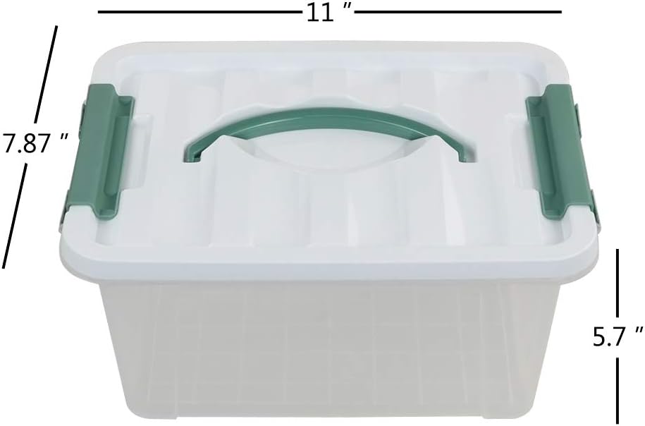 Pekky 6 Quart Storage Container Box with Handle, Latching Fresh Design, Small Toy Organizer Bin, 2-Packs