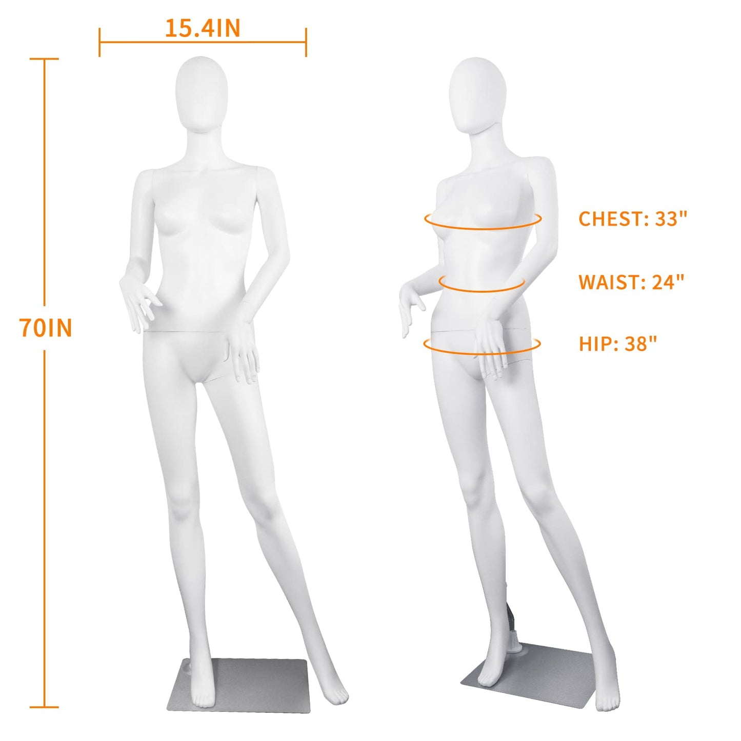 Kids Dress Form Child Mannequin Full Body Sewing Manikin 43.3 Inch Poseable Mannequins with Stand Realistic Mannequins Display Head Dress Mannequin Clothing Form Metal Base Connector, White (Female