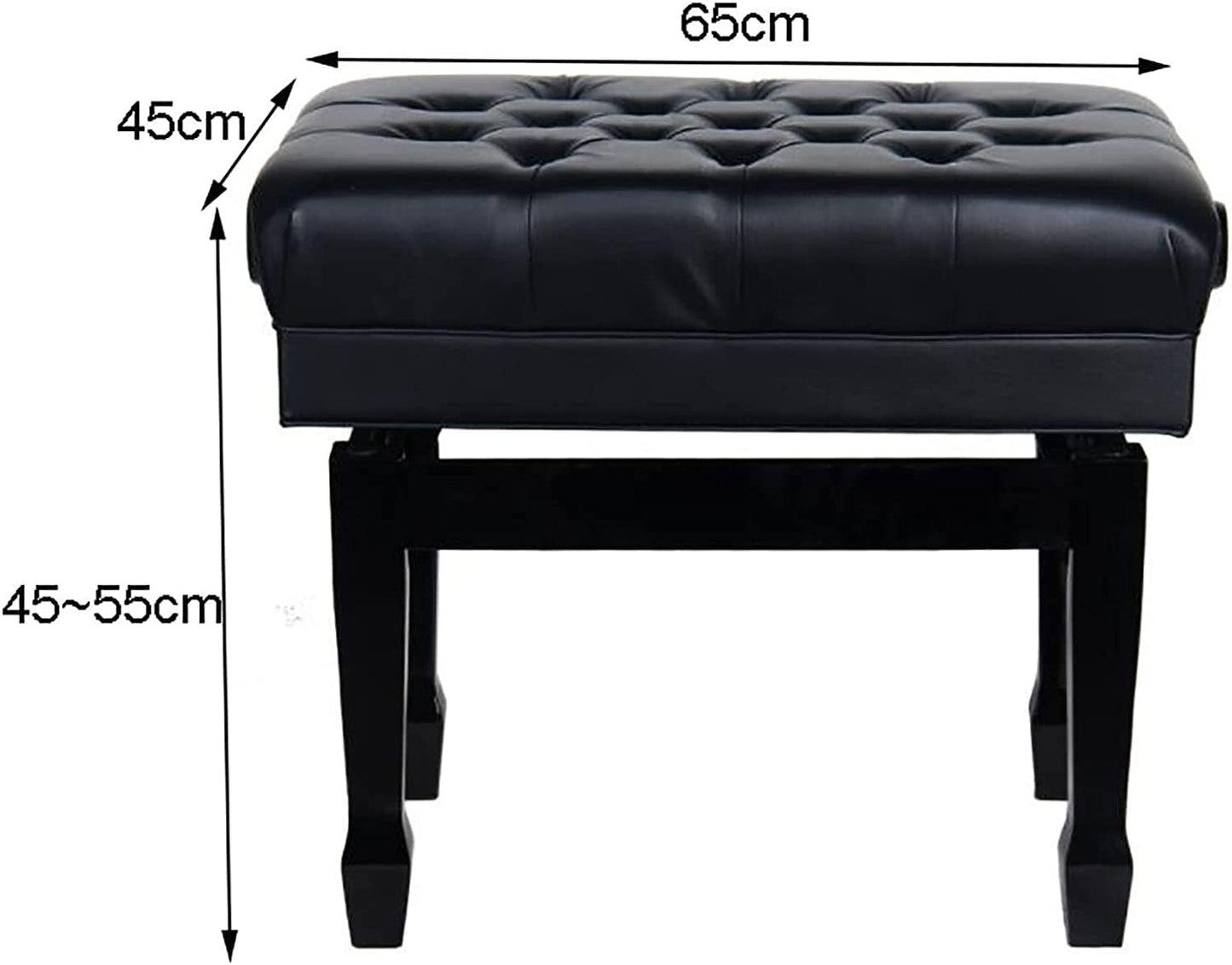 GAZOGJ Piano Stool Piano Bench Dressing Table Stool Luxury Leather Piano Stool Solid Wood Piano Bench with Large Storage Box, Adjustable Height, Comfortable and Ergono