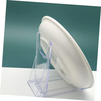 BESTOYARD 8pcs Transparent Bowl Display Easel Rack, Metal Bracket Photo Holder, Decorative Plate Stand, Storage Table
