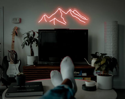 LED Decorative Lights USB Mountains Sunrise Sunset Led Neon Signs Home Decoration Wall Art Holiday Gift Brightness Adjustable 16.5''x11.8''