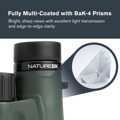 Celestron - Nature DX 10x32 Binoculars – Ideal for Birding and Outdoors – 32mm Objective Lenses – Wide 7.4° Field of View – BaK-4 Prisms – Fully Multi-Coated – Waterproof and Fogproof