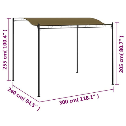 Xhnifbn Taupe 118"x100" Outdoor Gazebo Canopy Steel Frame Polyester Shade for Garden Patio Party UV Block Easy Setup