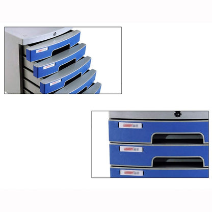 IIPOSAQQ Plastic Cosmetic Drawer Desk Storage Unit Organizer Lockable Drawer Sorter A4 Box for Office (5-Layers Size:12in15.2in12.6in) File Cabinets