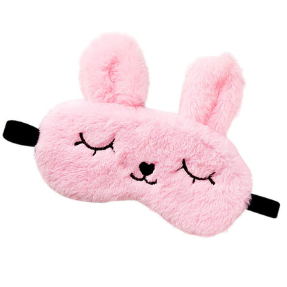 Cute Animal Sleeping Mask Soft Plush Blindfold Cute Rabbit Panda Koala Eye Cover Eyeshade for Kids Teens Girls Women (Flamingo)