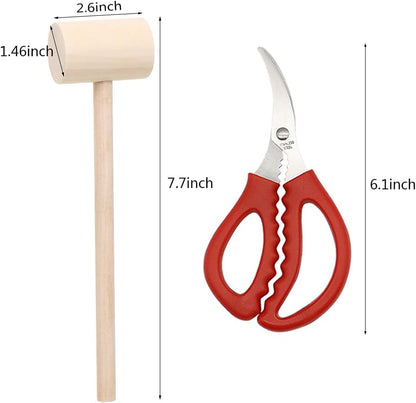 New Starting Point Trading 26 PCS Seafood Tools - Crab Crackers, Scissors, Lobster Sheller, Nutcracker Set for Seafood